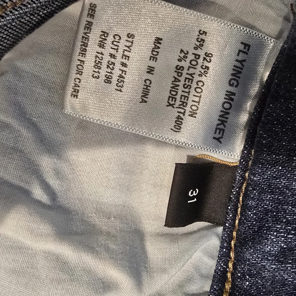 Flying Monkey Distressed Raw Hem Jeans – Size 31 - Picture 5 of 5